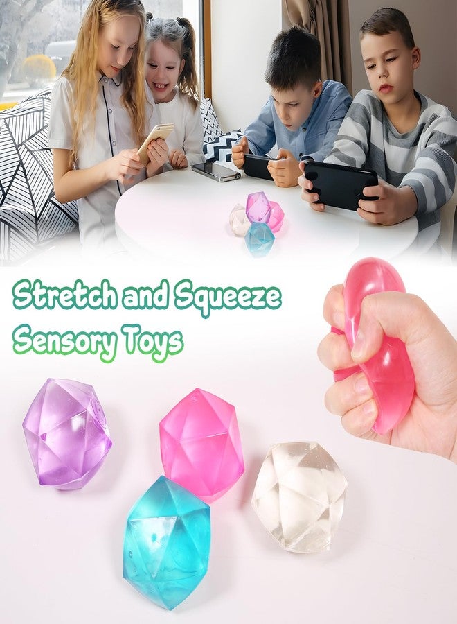 GOMNIK - Ice Cube Squishy Stress Ball - Sensory Fidget Toy for Your Best Mellow and Chill-Masonry-Square Shape Stress Relief Ball idea Gift- Age 3 to Adult Pink,Blue,Orang & Green (4-pcs) - Image 5